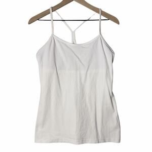 Lululemon Power Y Tank Top Built In Shelf Bra Women’s Size 10 White